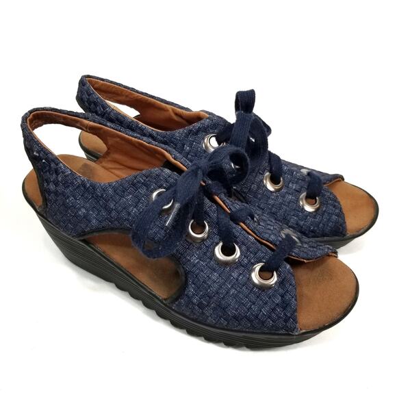 Bernie Mev Women's Marcelo Lace Up Wedge Sandals Shoes Blue Size 40 / 9 - Picture 3 of 8